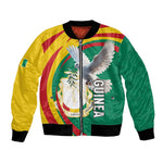 Guinea Bomber Jacket Coat Of Arms With Pigeon - Kente Pattern