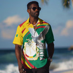 Guinea Hawaiian Shirt Coat Of Arms With Pigeon - Kente Pattern
