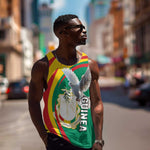 Guinea Men Tank Top Coat Of Arms With Pigeon - Kente Pattern