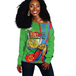 Happy Eritrea Independence Day Off Shoulder Sweater 34th Anniversary