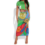 Happy Eritrea Independence Day Short Sleeve Bodycon Dress 34th Anniversary LT15