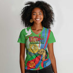 Happy Eritrea Independence Day Women V-Neck T-Shirt 34th Anniversary