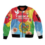 Personalised Eritrea Sleeve Zip Bomber Jacket Happy Independence Day