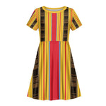 Eritrea Traditional Saho Mix Tilet Pattern Kid Short Sleeve Dress