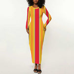 Eritrea Traditional Saho Mix Tilet Pattern Long Sleeve Bodycon Dress LT15