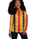 Eritrea Traditional Saho Mix Tilet Pattern Off Shoulder Sweater