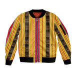 Eritrea Traditional Saho Mix Tilet Pattern Sleeve Zip Bomber Jacket