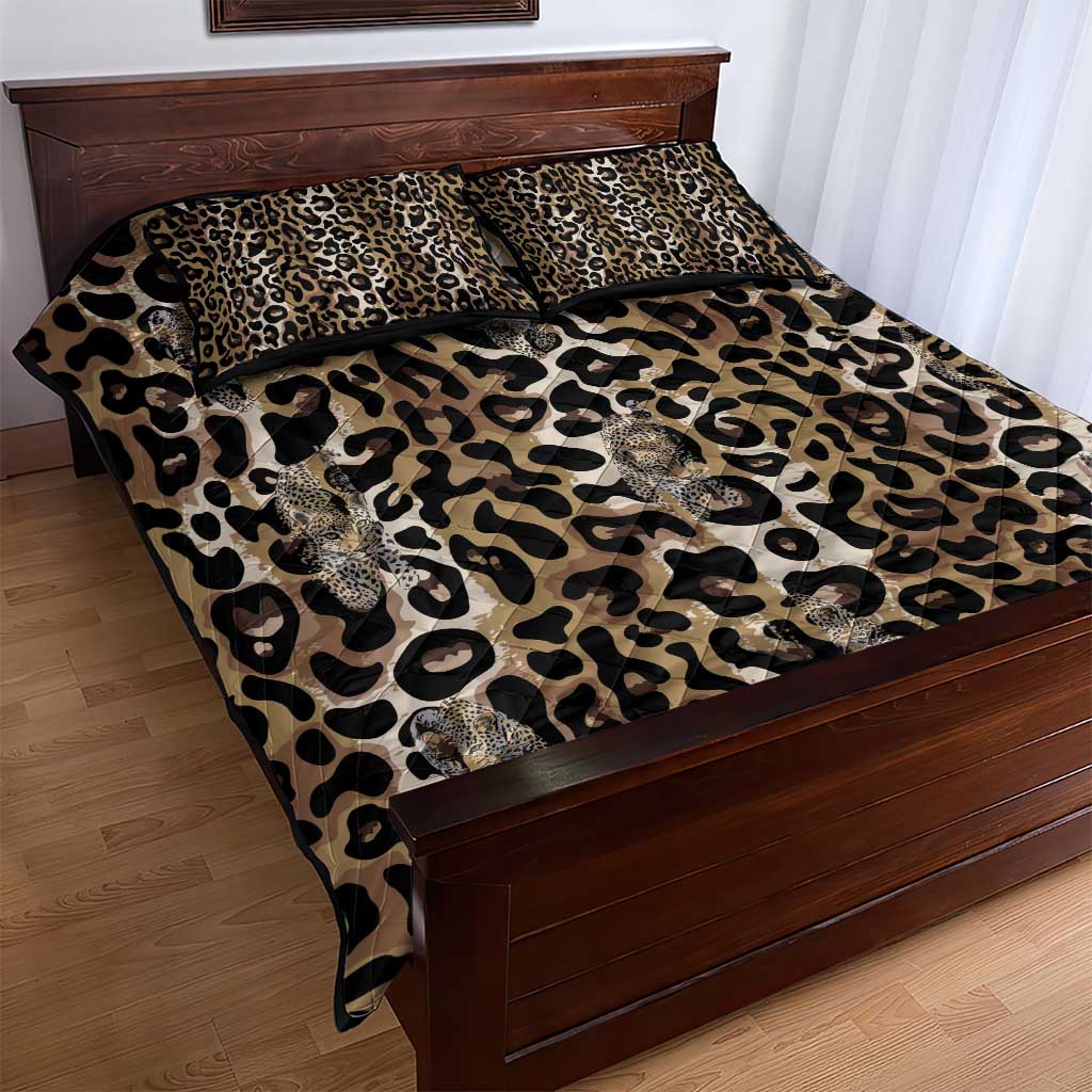 African Leopard Skin Pattern Quilt Bed Set