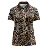 African Leopard Skin Pattern Women Polo Shirt