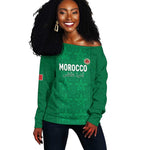 Custom Morocco Football Off Shoulder Sweater Dima Maghrib