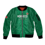 Custom Morocco Football Sleeve Zip Bomber Jacket Dima Maghrib