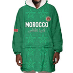Custom Morocco Football Wearable Blanket Hoodie Dima Maghrib
