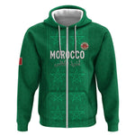 Custom Morocco Football Zip Hoodie Dima Maghrib