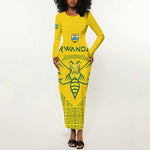 Custom Jamhuri ya Rwanda Football Long Sleeve Bodycon Dress Go Amavubi Go LT15
