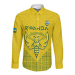 Custom Jamhuri ya Rwanda Football Long Sleeve Button Shirt Go Amavubi Go
