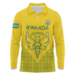 Custom Jamhuri ya Rwanda Football Long Sleeve Polo Shirt Go Amavubi Go
