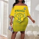 Custom Jamhuri ya Rwanda Football Off Shoulder Short Dress Go Amavubi Go