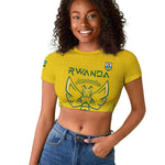 Custom Jamhuri ya Rwanda Football Raglan Cropped T shirt Go Amavubi Go