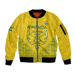 Custom Jamhuri ya Rwanda Football Sleeve Zip Bomber Jacket Go Amavubi Go