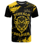 Personalized African-American Heroes T shirt Bison Buffalo Soldiers - Black Grunge Style - African Pride