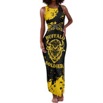 Personalized African-American Heroes Tank Maxi Dress Bison Buffalo Soldiers - Black Grunge Style - African Pride