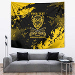 Personalized African-American Heroes Tapestry Bison Buffalo Soldiers - Black Grunge Style - African Pride