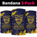 Personalized African-American Heroes Neck Gaiter Bison Buffalo Soldiers - Blue Grunge Style LT15