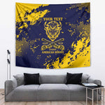 Personalized African-American Heroes Tapestry Bison Buffalo Soldiers - Blue Grunge Style - African Pride