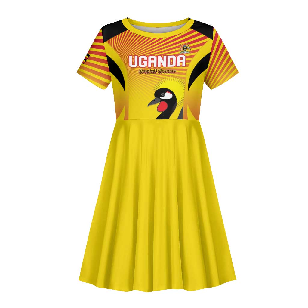 Custom Uganda Cricket Kid Short Sleeve Dress Go Champions - African Pride