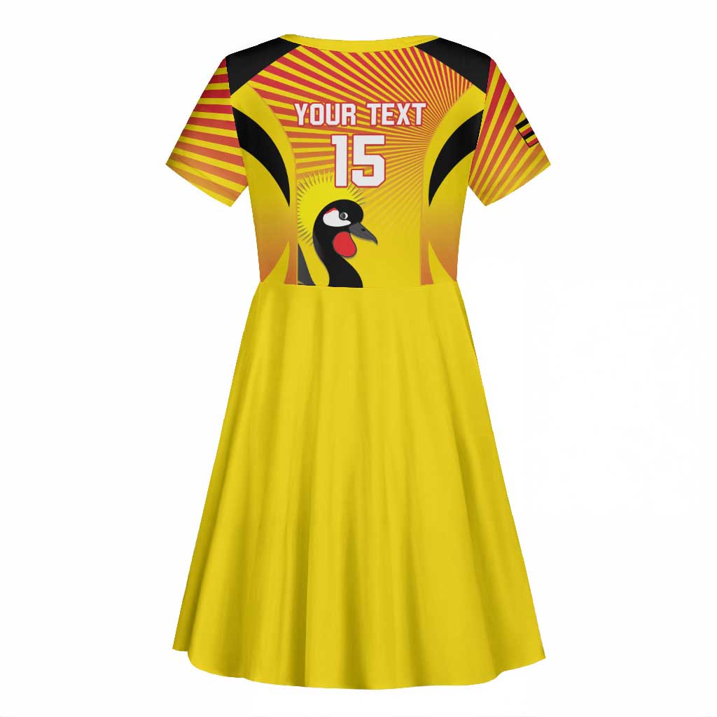 Custom Uganda Cricket Kid Short Sleeve Dress Go Champions - African Pride