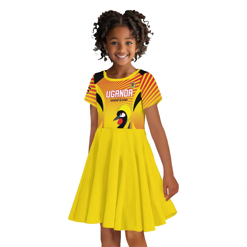 Custom Uganda Cricket Kid Short Sleeve Dress Go Champions - African Pride