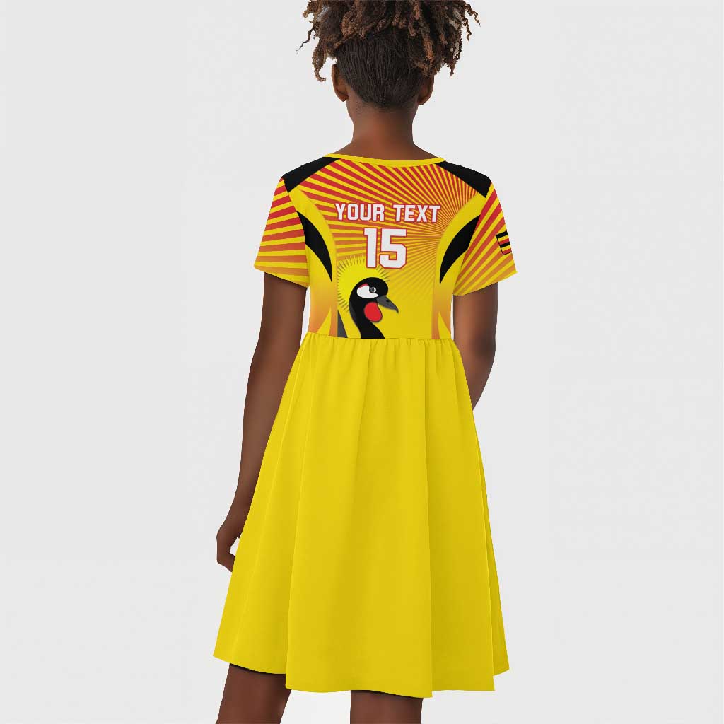 Custom Uganda Cricket Kid Short Sleeve Dress Go Champions - African Pride
