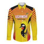 Custom Uganda Cricket Long Sleeve Button Shirt Go Champions - African Pride