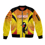 Custom Uganda Cricket Sleeve Zip Bomber Jacket Go Champions - African Pride