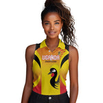 Custom Uganda Cricket Women Sleeveless Polo Shirt Go Champions - African Pride