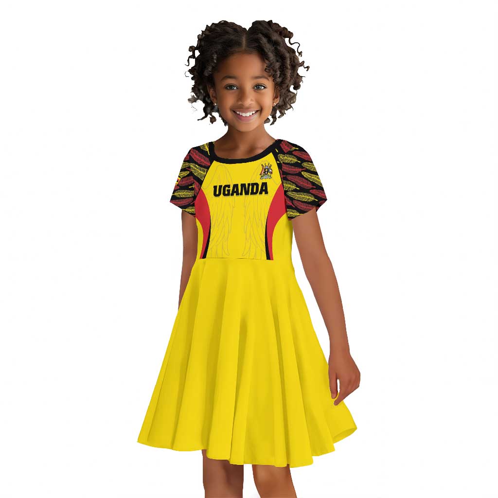 Custom Uganda Cricket Kid Short Sleeve Dress Come On Cricket Cranes - African Pride