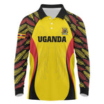 Custom Uganda Cricket Long Sleeve Polo Shirt Come On Cricket Cranes - African Pride