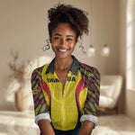 Custom Uganda Cricket Women Casual Shirt Come On Cricket Cranes - African Pride