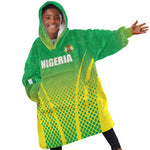 Custom Nigeria Cricket Kid Wearable Blanket Hoodie Go Yellow Greens - African Pride