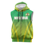 Custom Nigeria Cricket Sleeveless Zip Hoodie Go Yellow Greens - African Pride