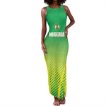 Custom Nigeria Cricket Tank Maxi Dress Go Yellow Greens - African Pride
