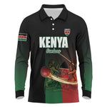 Custom Kenya Cricket Long Sleeve Polo Shirt Come On Simbas - African Pride