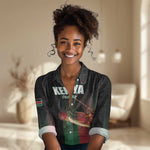 Custom Kenya Cricket Women Casual Shirt Come On Simbas - African Pride