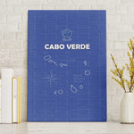 Cabo Verde Football Canvas Wall Art Go Tubaroes Azuis Go - Blue - African Pride
