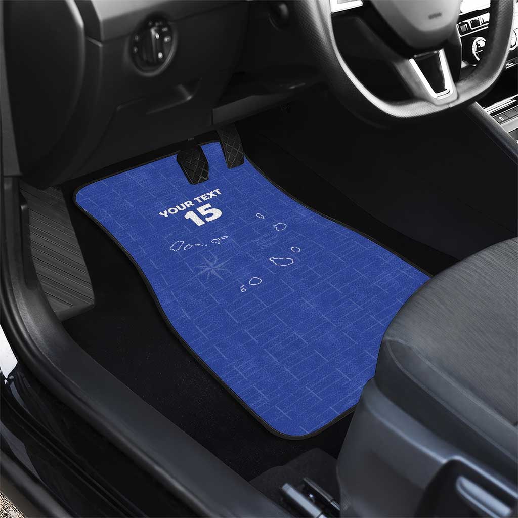 Custom Cabo Verde Football Car Mats Go Tubaroes Azuis Go - Blue - African Pride