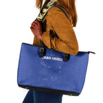Cabo Verde Football Leather Tote Bag Go Tubaroes Azuis Go - Blue - African Pride