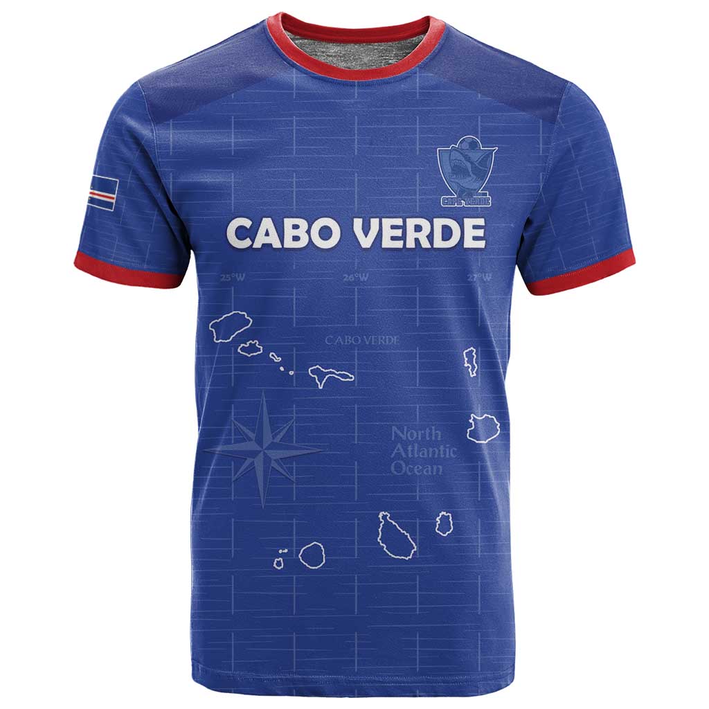 Custom Cabo Verde Football T shirt Go Tubaroes Azuis Go - Blue - African Pride