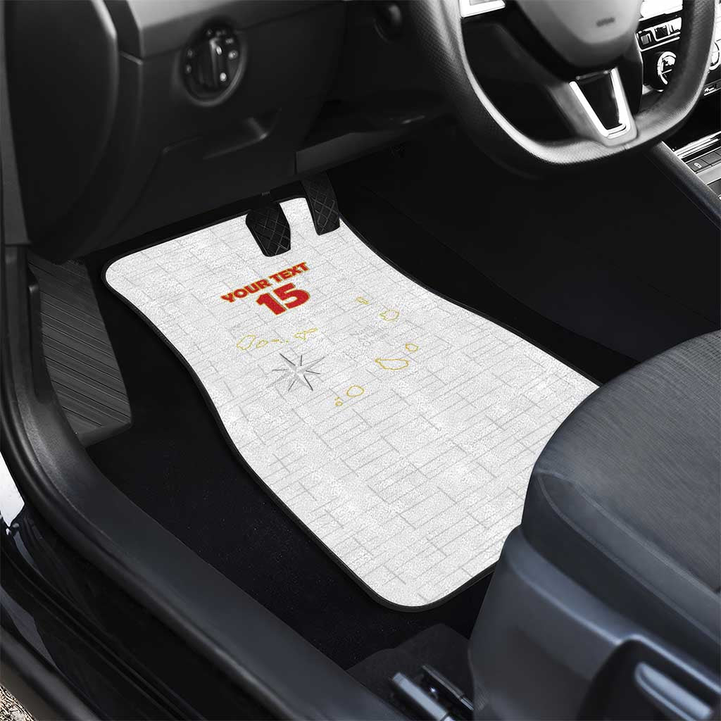 Custom Cabo Verde Football Car Mats Go Tubaroes Azuis Go - White - African Pride