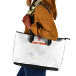 Cabo Verde Football Leather Tote Bag Go Tubaroes Azuis Go - White - African Pride