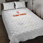 Cabo Verde Football Quilt Bed Set Go Tubaroes Azuis Go - White - African Pride